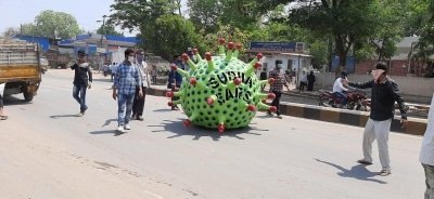 Hyderabad Man Creates Corona Car For Public Awareness