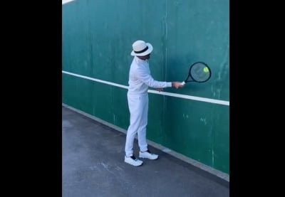 Roger Federer Throws Volleying At Home Challenge