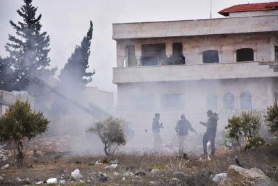 Syrian Army Rebels Exchange Fire In Idlib