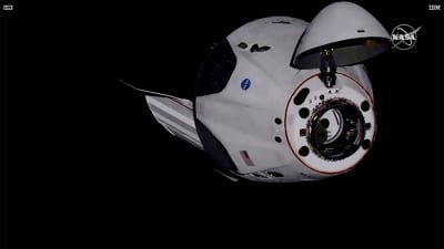 Big Leap Spacex Crew Dragon Docks With Space Station