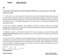 American Adventurist Cynthia Ritchie Now In Legal Dog Fight With Ex Pm Gilani