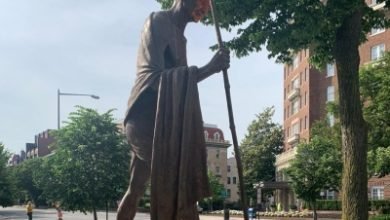 Desecrated Gandhi Statue In Washington Being Cleaned