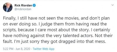 Percy Jackson Author Slams Film Versions