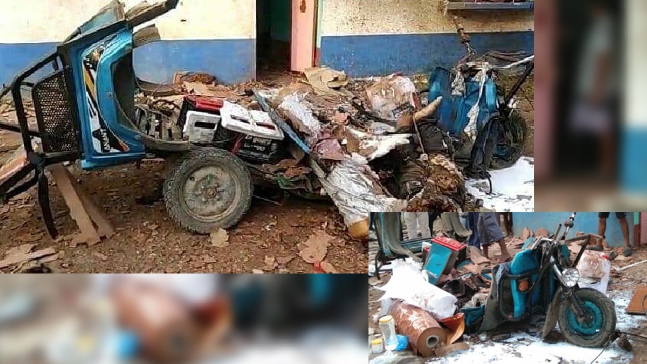 Toto Explodes On The Road And Kills Driver In Bengal