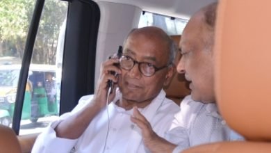 Digvijaya Scindia Greet Each Other In Rajya Sabha