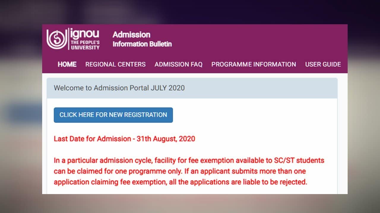 I G N O U Admissions 2020 Deadline Extended