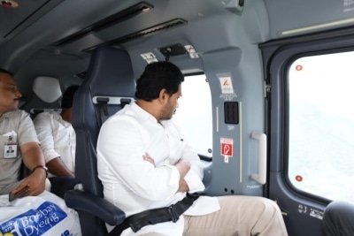 Andhra Cm Makes Aerial Survey Of Flood Hit Districts