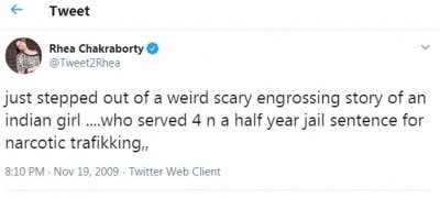 Rhea Chakrabortys 2019 Tweet On Narcotic Trafficking Goes Viral
