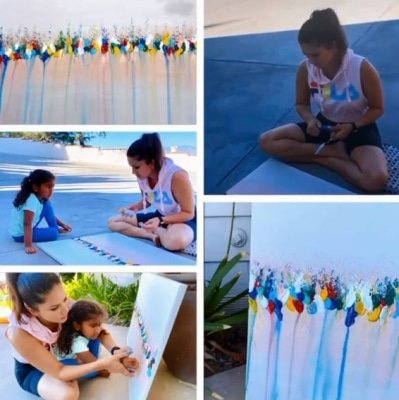 Sunny Leone Children Indulge In Painting
