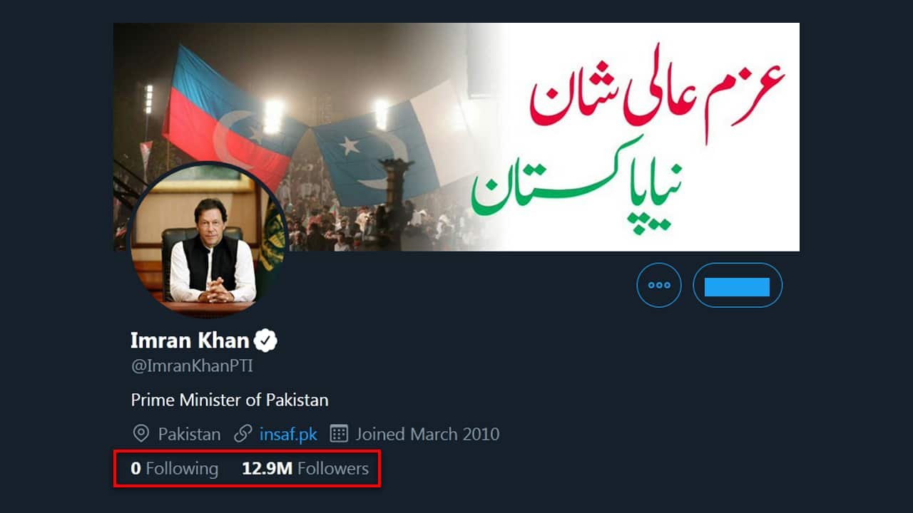 Pakistan P M Imran Khan Unfollows Everyone On Twitter Account