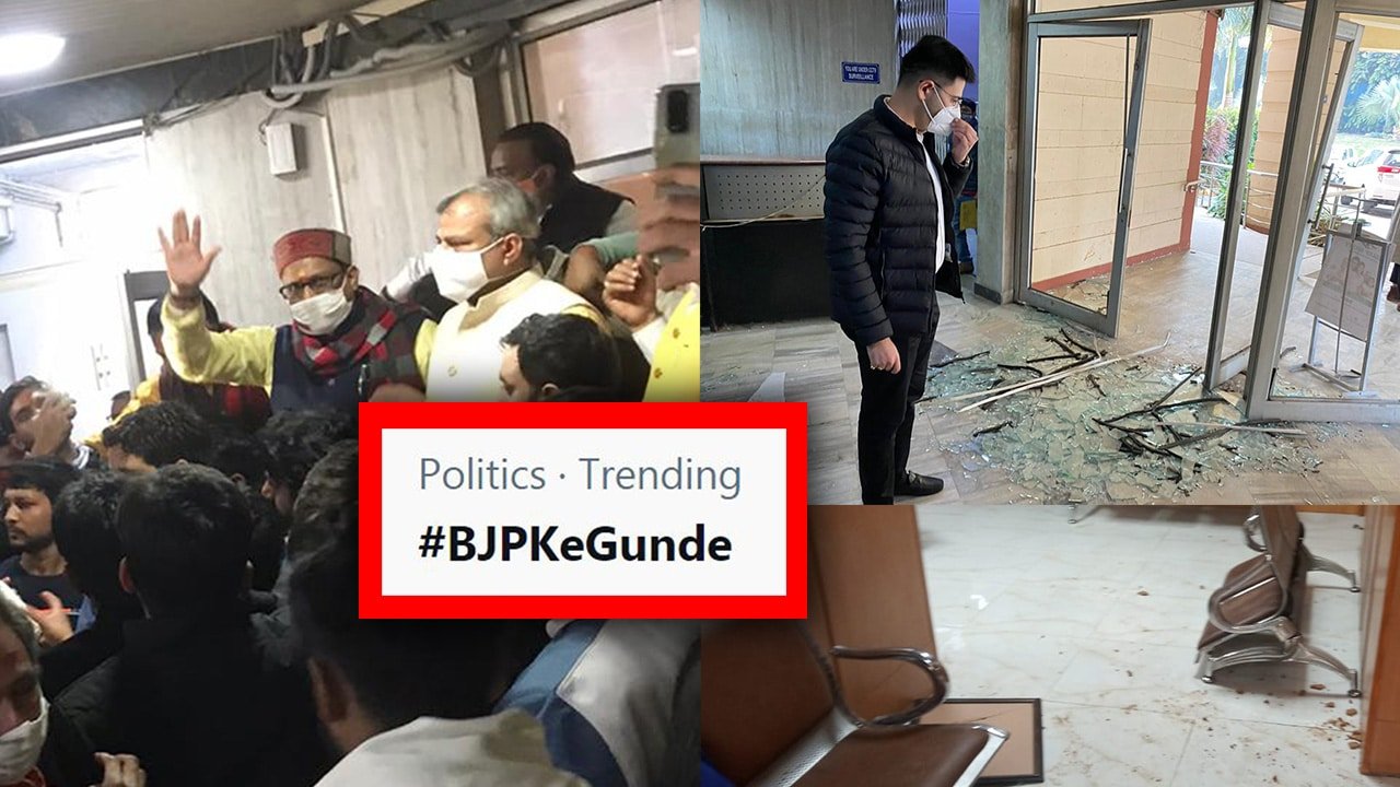 Twitter Trends With # B J P Ke Gunde After Vandalised A A P Office Of Raghav Chadha