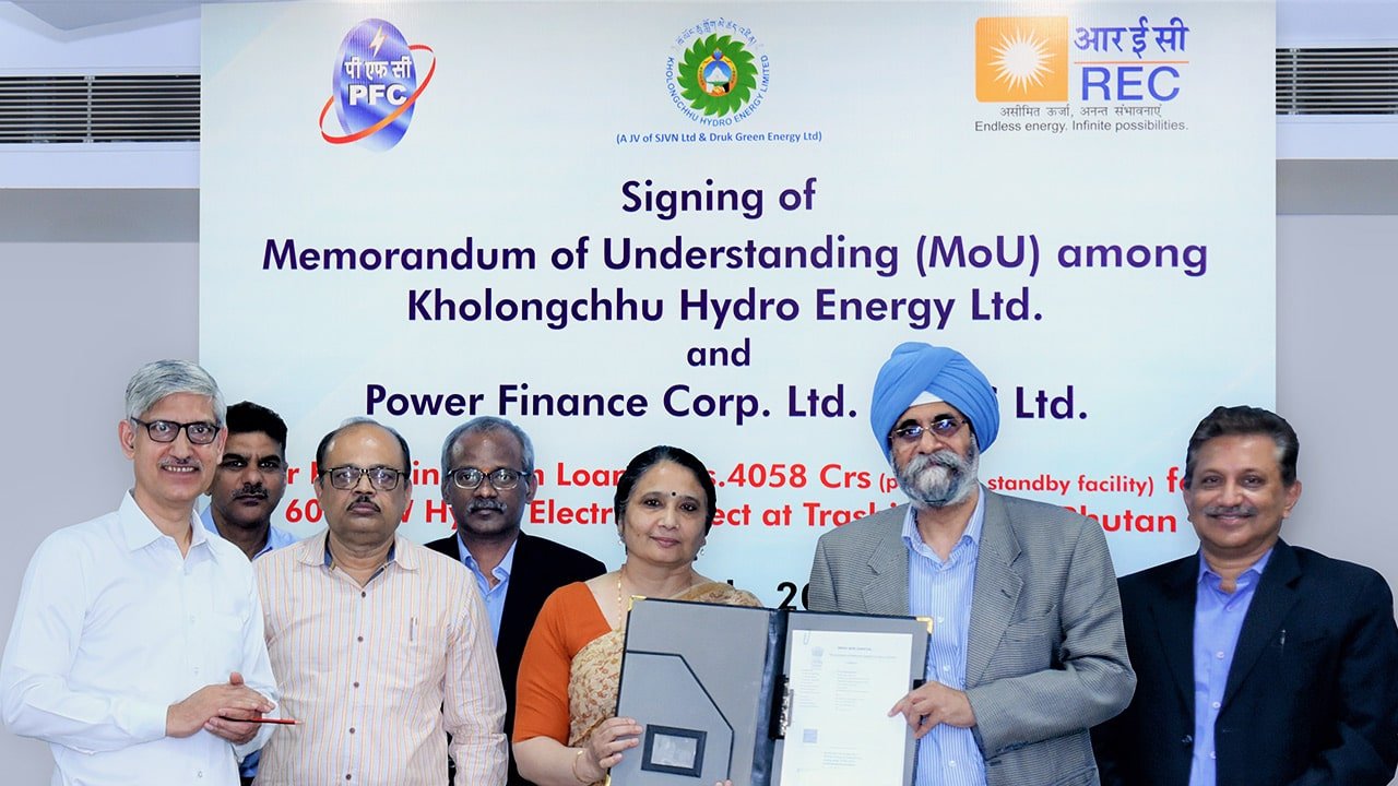 P F C & R E C Sign An Mo U With Kholongchhu Hydro Energy Ltd