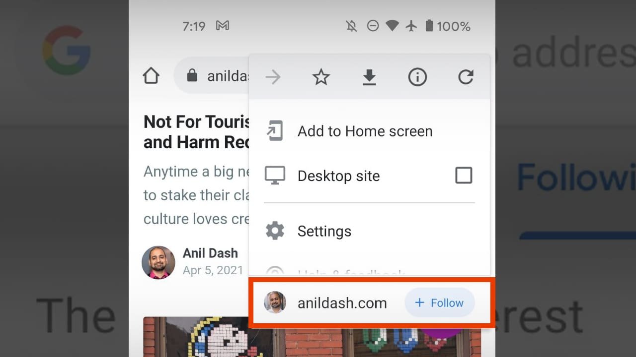 Google Testing New Follow Button On Chrome That Support R S S