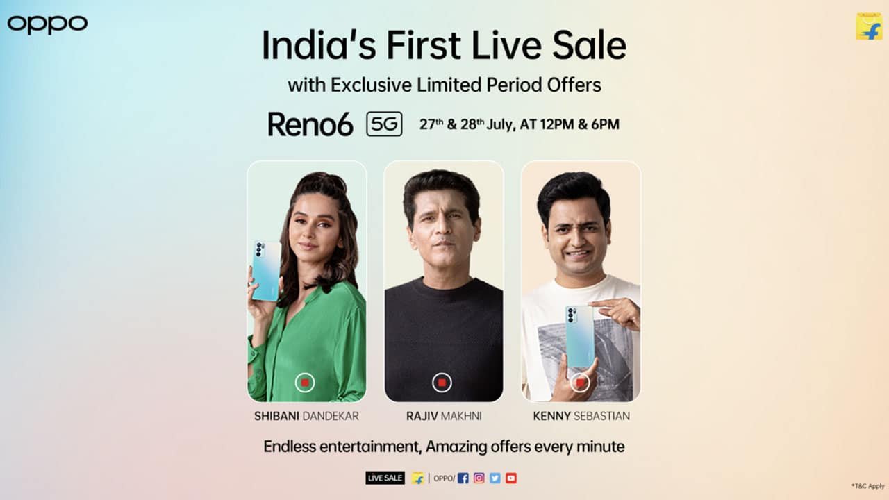 O P P O Announcing First Live Sale With Reno6 5 G In India