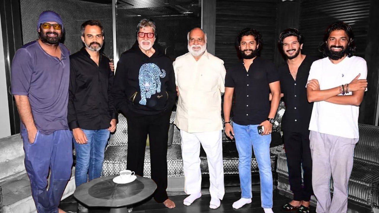 Prabhas With Amitabh Bachchan Pose Together With Dulquer Salmaan