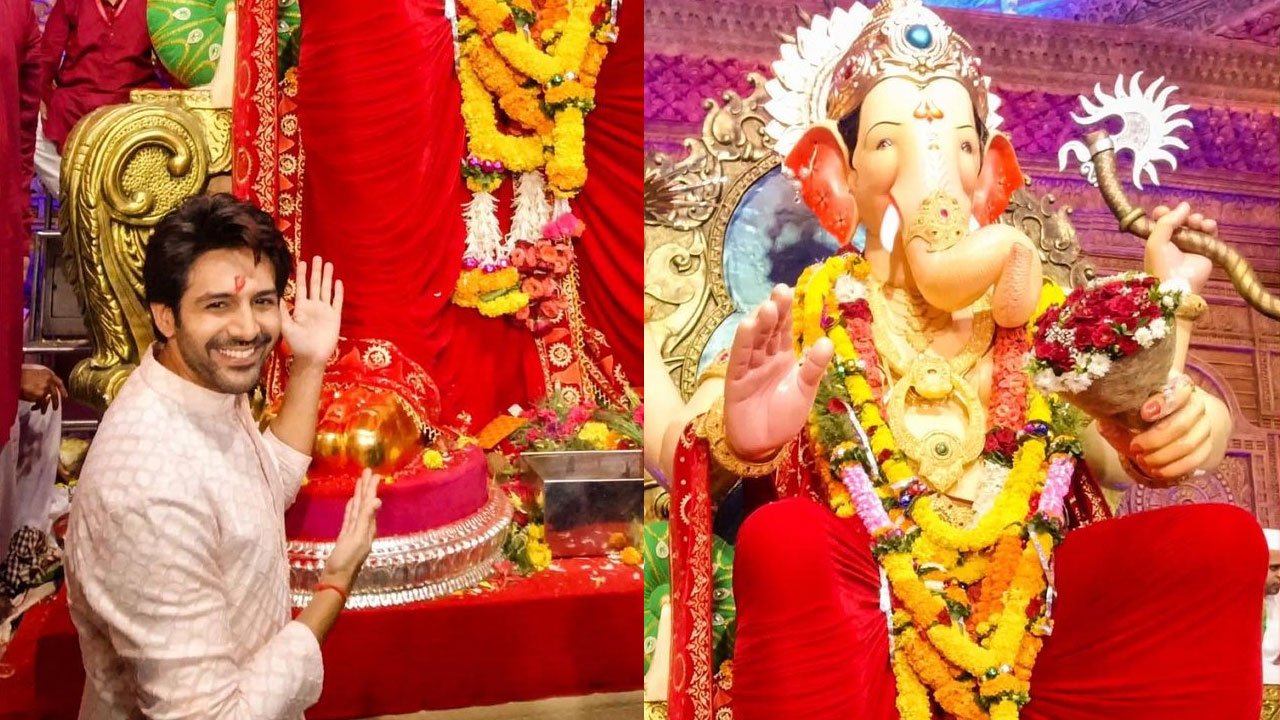 Kartik Aaryan Visits Lalbaugcha Raja