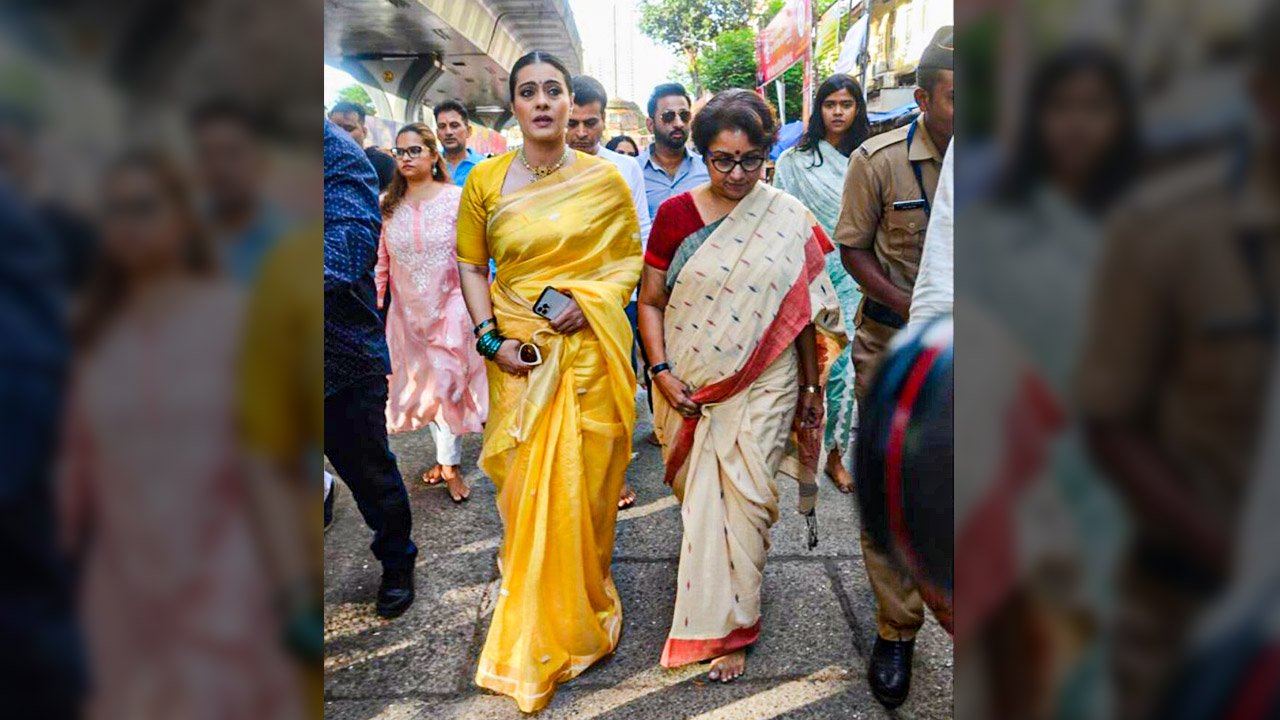 Kajol At Lalbaughcha Raja Pandal With Revathi